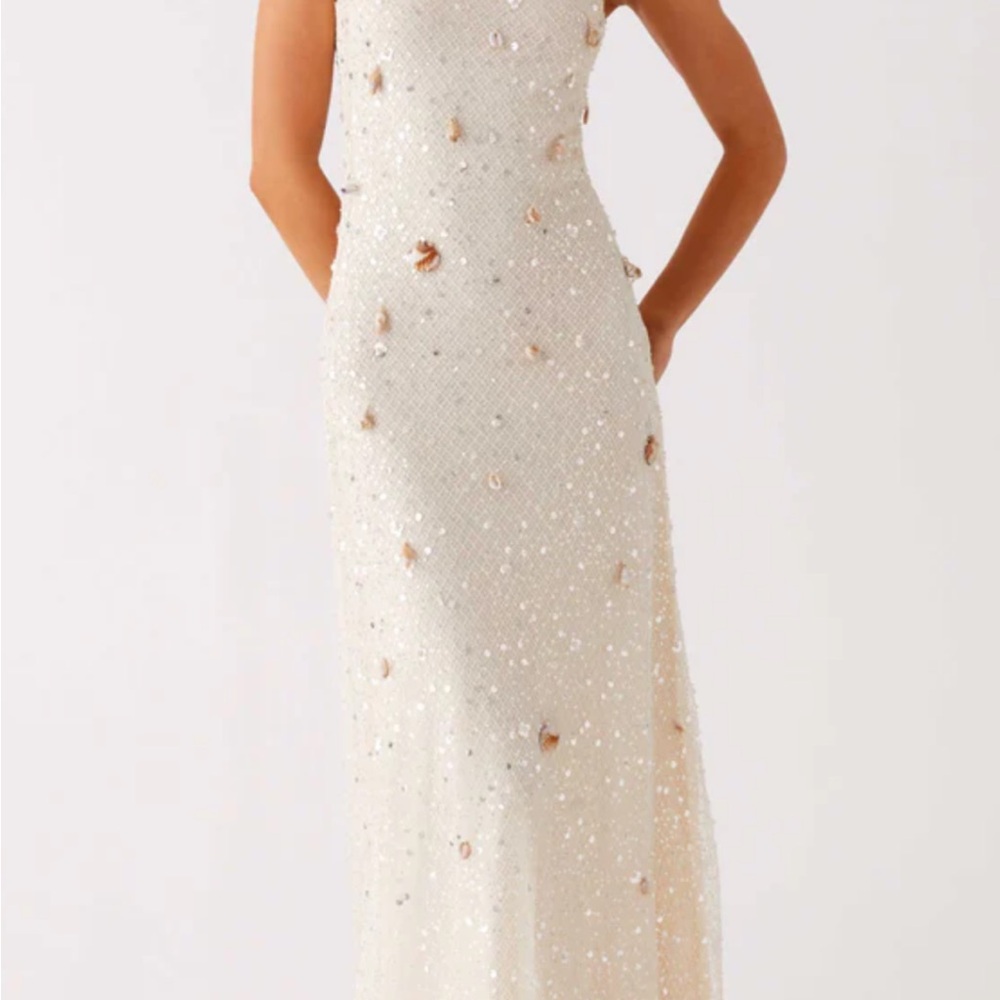 White Sequin Shell Dress